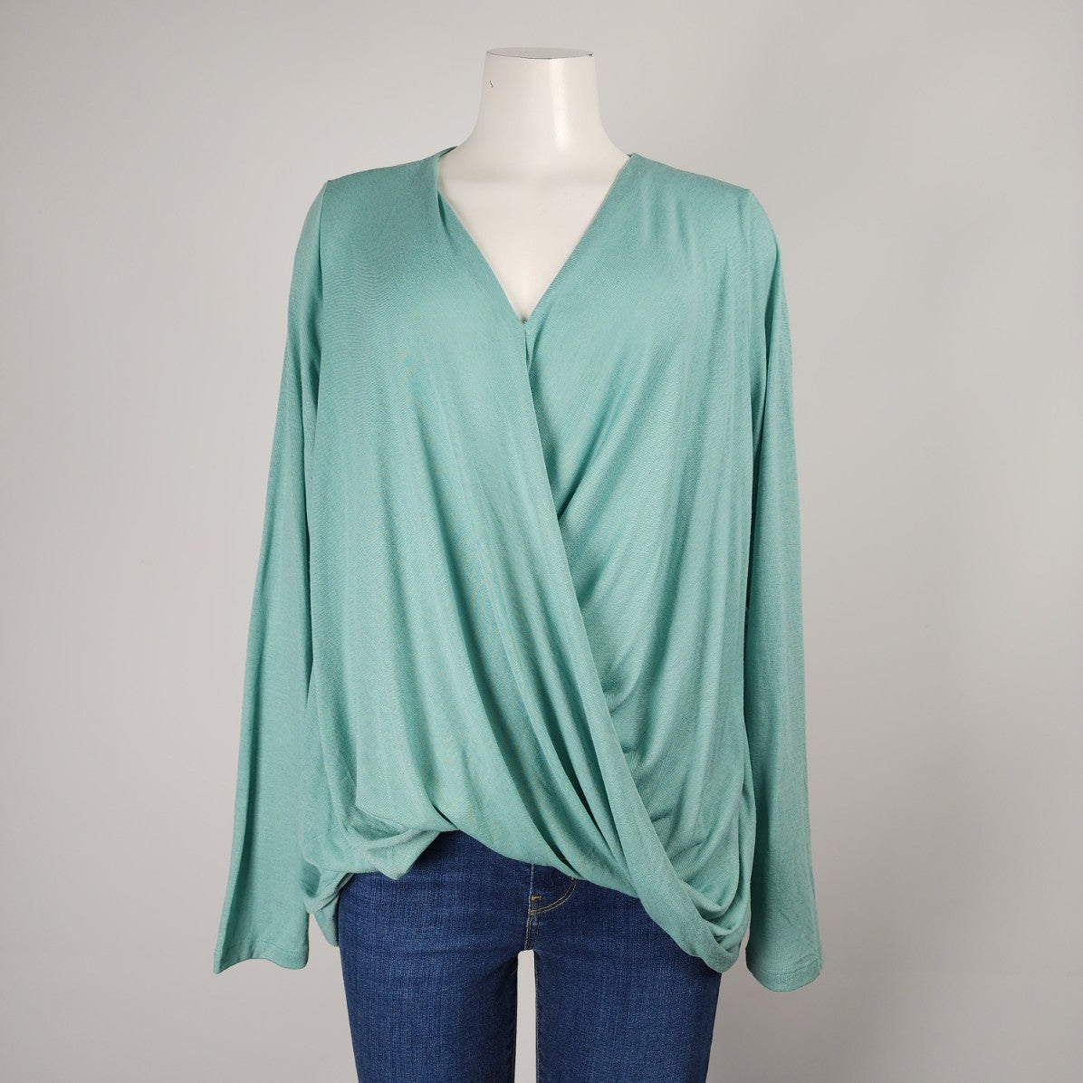 Vera Moda Mint Green Knit Crossover Top Size L