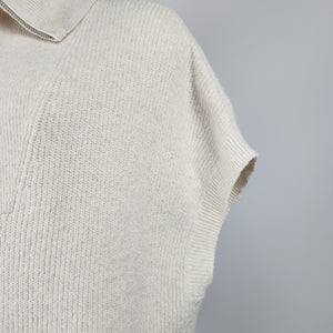 Cream Knit Quarter Zip Poncho Cardigan Size L/XL