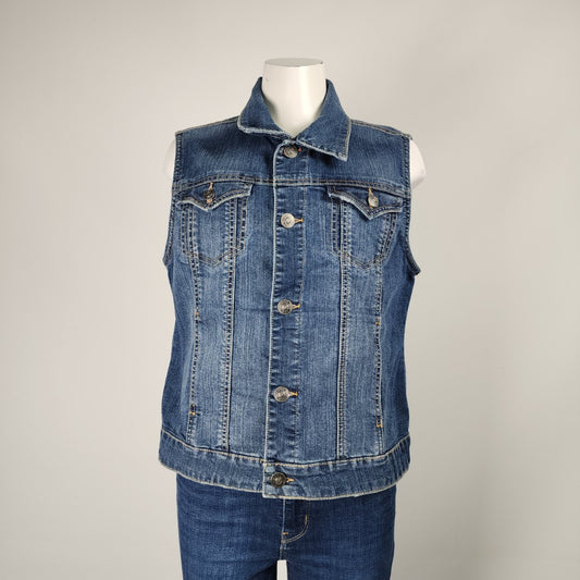 Jag Blue Cotton Denim Vest Size L