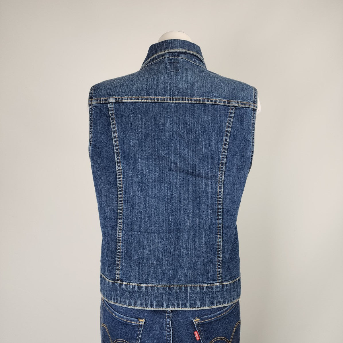 Jag Blue Cotton Denim Vest Size L