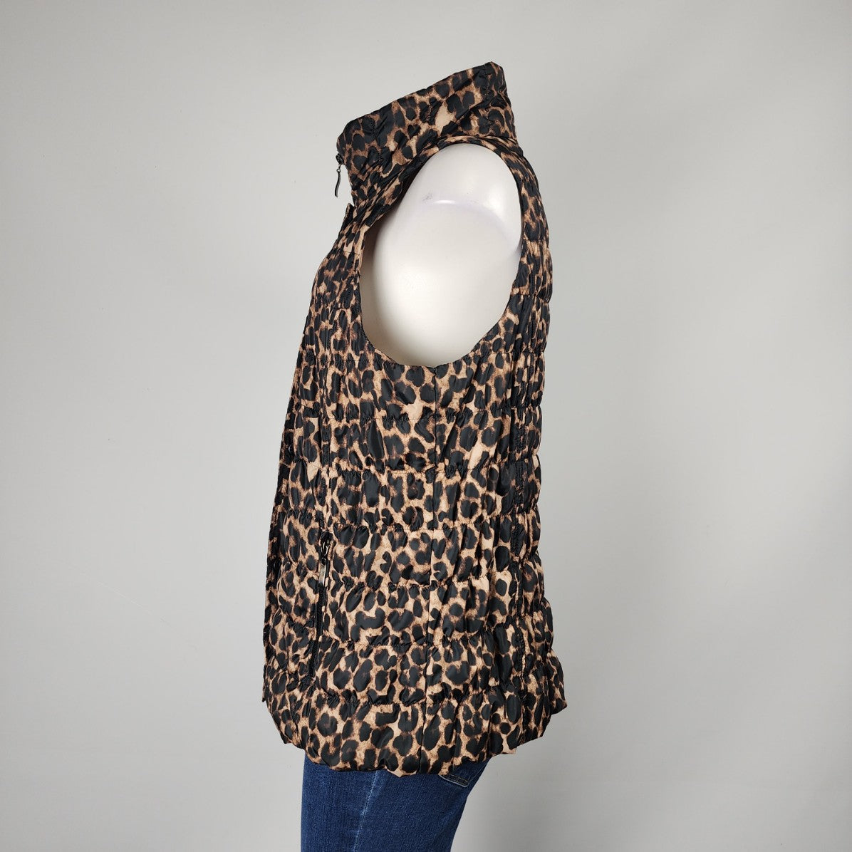 Jessica Animal Print Zip Up Vest Size L