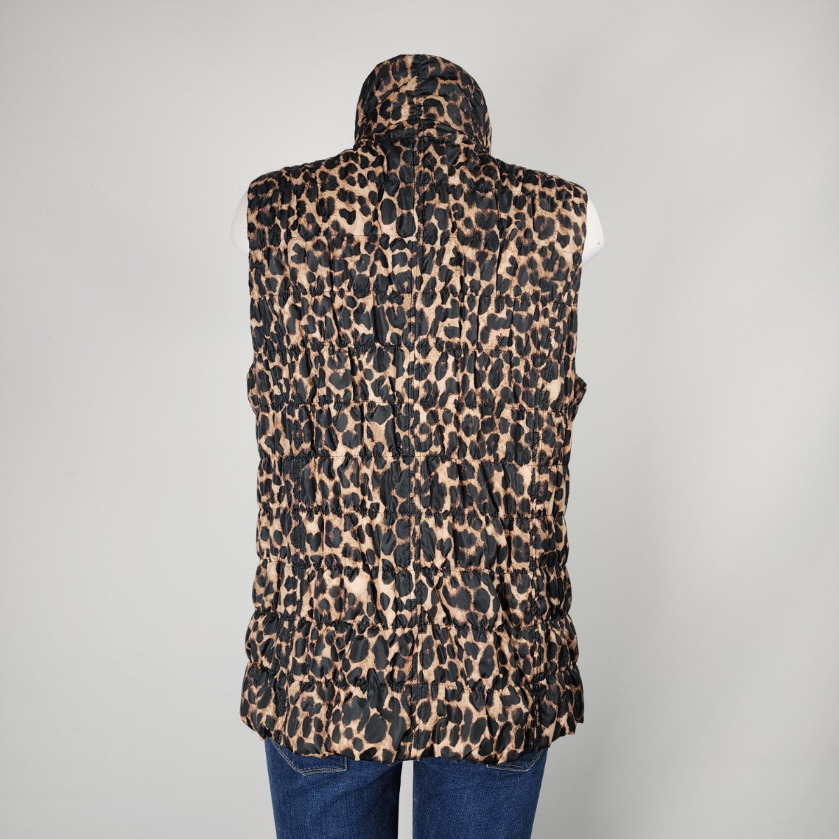 Jessica Animal Print Zip Up Vest Size L