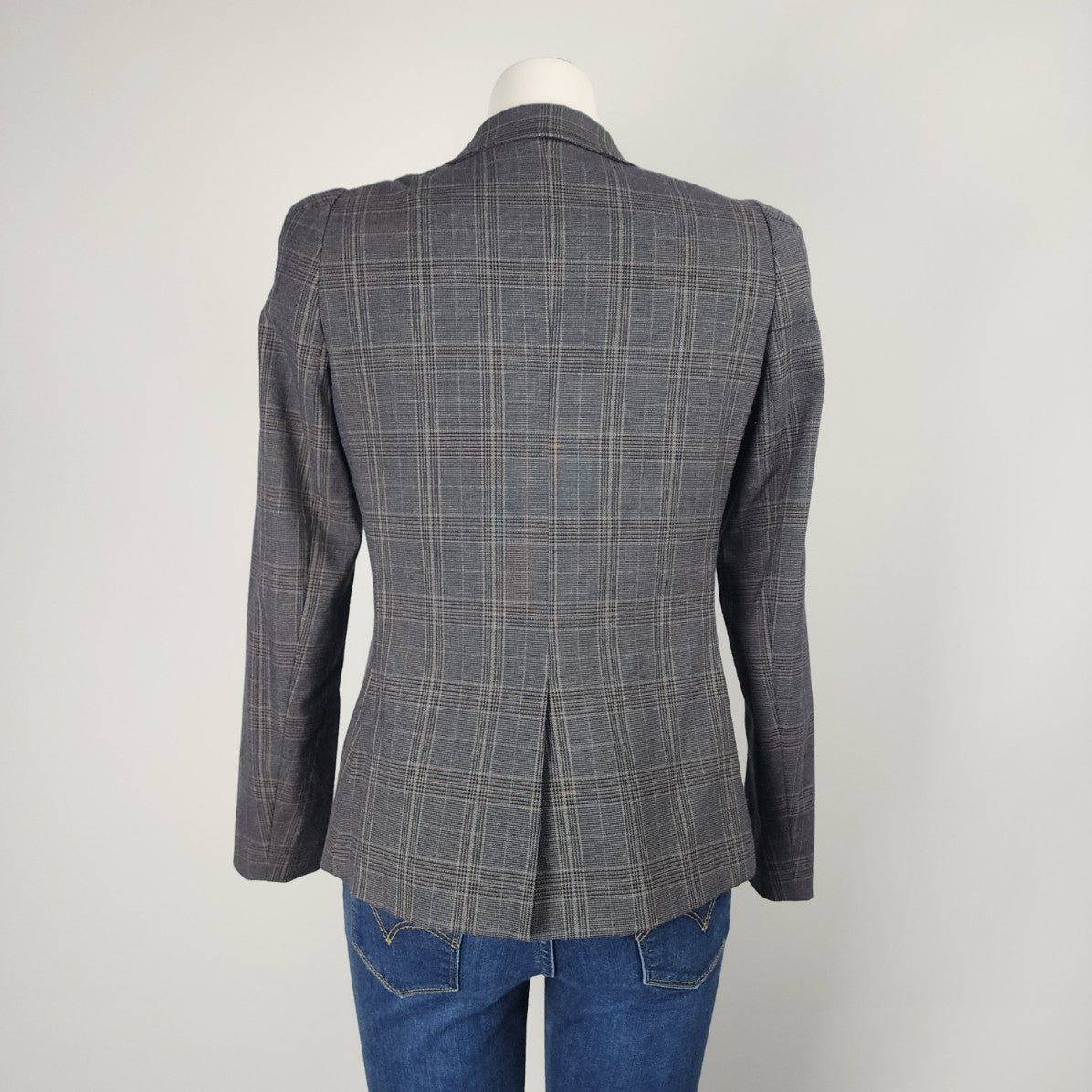 Tristan Grey Plaid One Button Blazer Size S