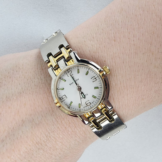 Vintage Celebrity Silver & Gold Link Watch