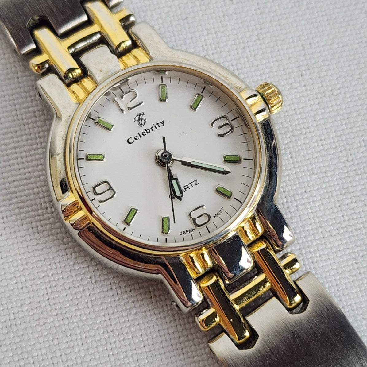 Vintage Celebrity Silver & Gold Link Watch