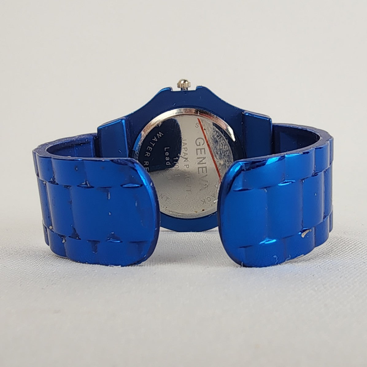 Geneva Blue Metallic Hinge Watch