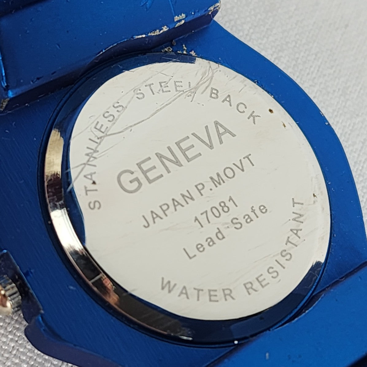 Geneva Blue Metallic Hinge Watch