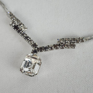 Silver Faceted Stone Crystal Necklace