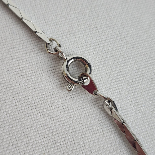 Silver Faceted Stone Crystal Necklace