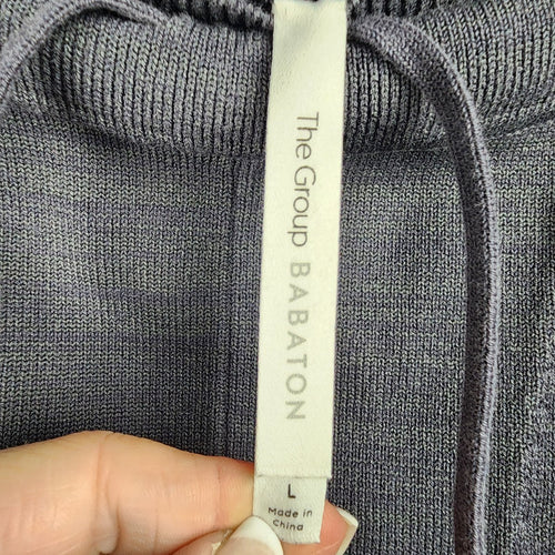 Babaton Grey Knit Cotton Jogger Pants Size L