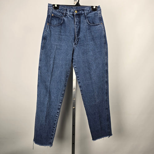 Vintage LA Blues Medium Wash Raw Hem Balloon Denim Jeans Size 34