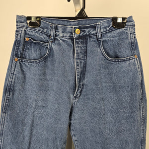 Vintage LA Blues Medium Wash Raw Hem Balloon Denim Jeans Size 34