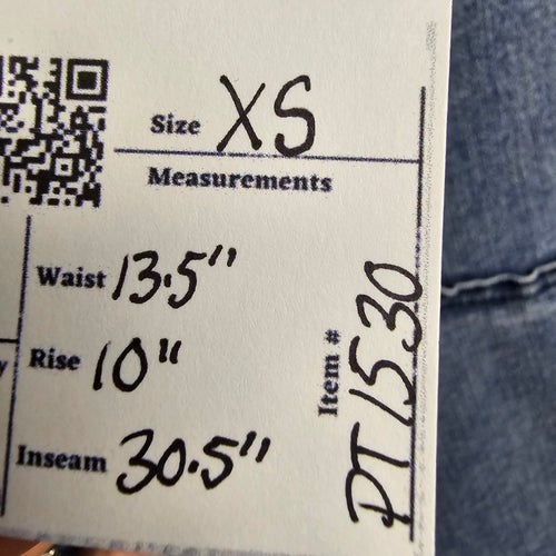 Hue High Rise Denim Flare Legging Raw Hem Jeans Size XS