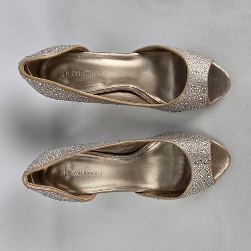 Le Chateau Gold Sparkle D'Orsay Heels Size 7