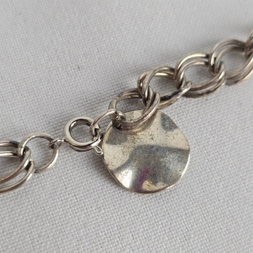 Sterling Glass Wire Beaded Statement Pendant Chain Necklace