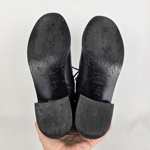Souliers Sézane Black Leather Combat Boots Size 10