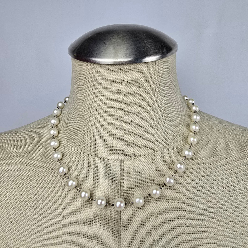 Peoples Pearl & 925 Sterling Silver Necklace Bracelet & Earring Set
