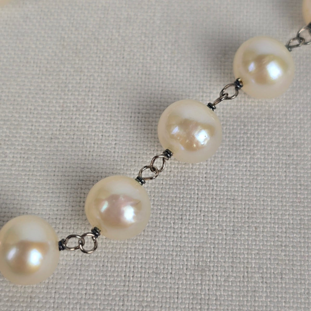 Peoples Pearl & 925 Sterling Silver Necklace Bracelet & Earring Set