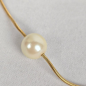 Vintage Avon Gold Tone Faux Pearl Chain Necklace