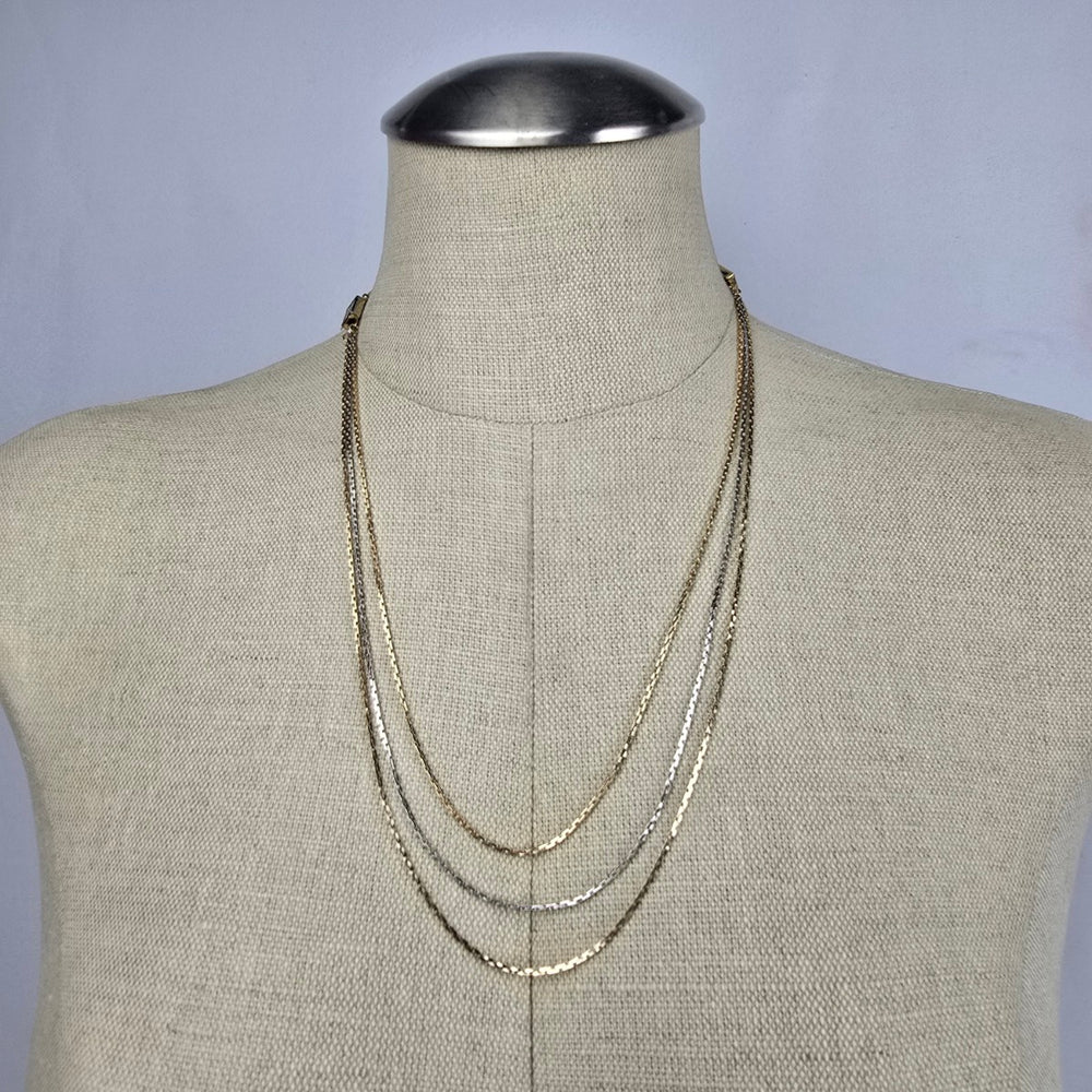 Vintage Avon Multi Tone Chain Necklace & Bracelet Set
