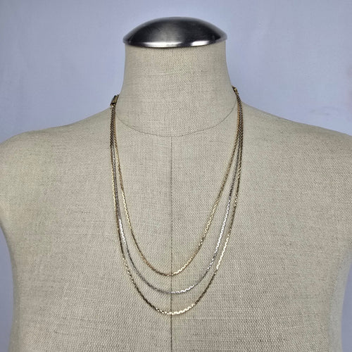 Vintage Avon Multi Tone Chain Necklace & Bracelet Set
