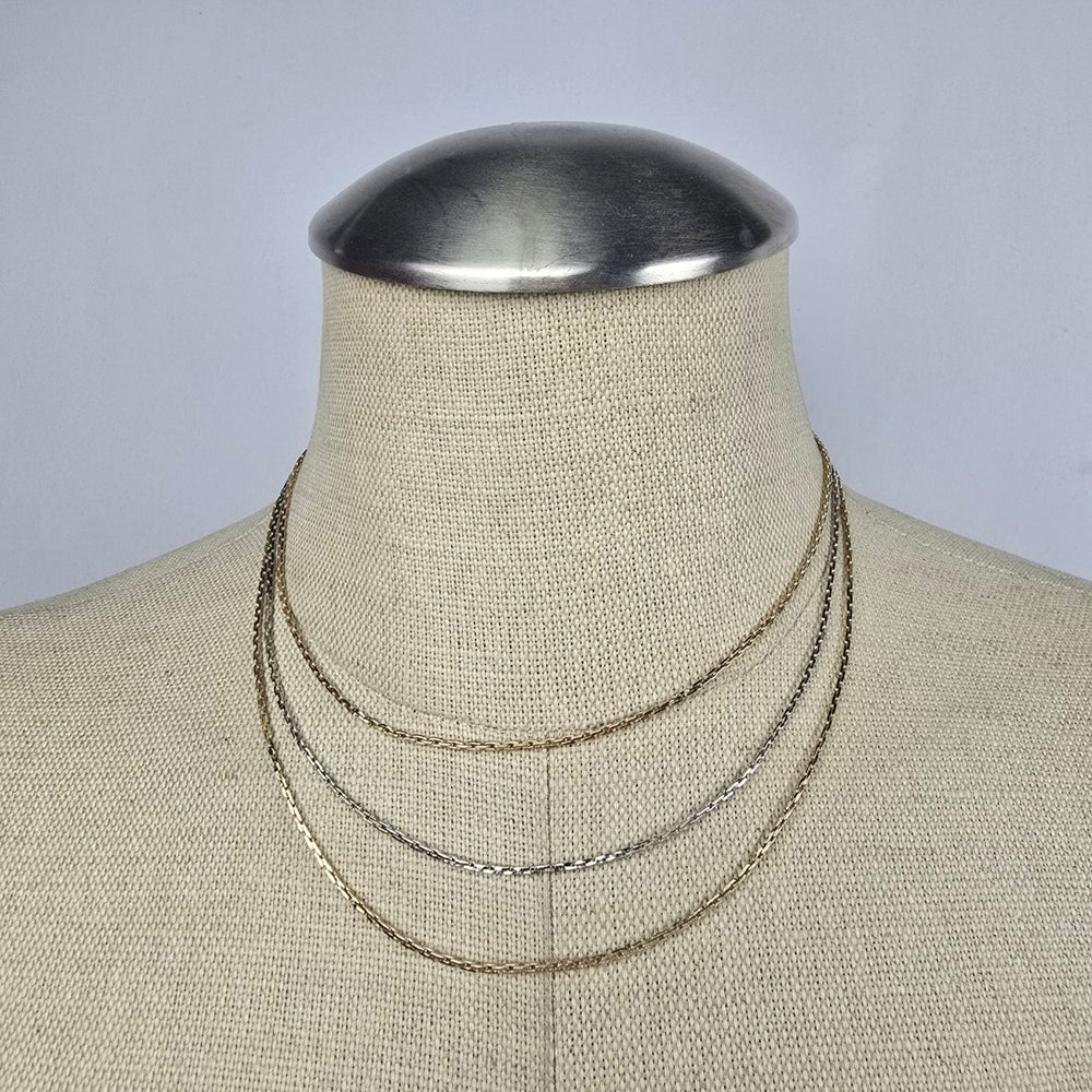 Vintage Avon Multi Tone Chain Necklace & Bracelet Set