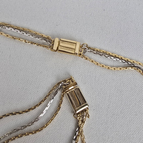 Vintage Avon Multi Tone Chain Necklace & Bracelet Set