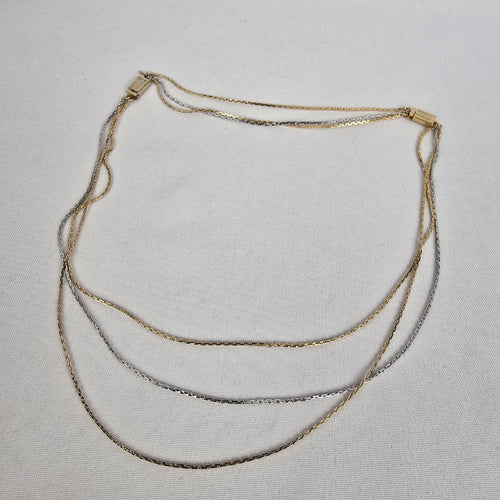 Vintage Avon Multi Tone Chain Necklace & Bracelet Set