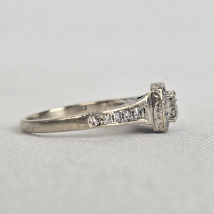 MHJ 14kt White Gold .40ct Diamond Princess Cut Wedding Ring Size 5