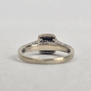 MHJ 14kt White Gold .40ct Diamond Princess Cut Wedding Ring Size 5