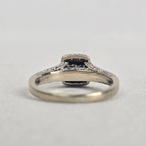 MHJ 14kt White Gold .40ct Diamond Princess Cut Wedding Ring Size 5