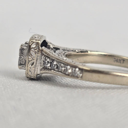 MHJ 14kt White Gold .40ct Diamond Princess Cut Wedding Ring Size 5