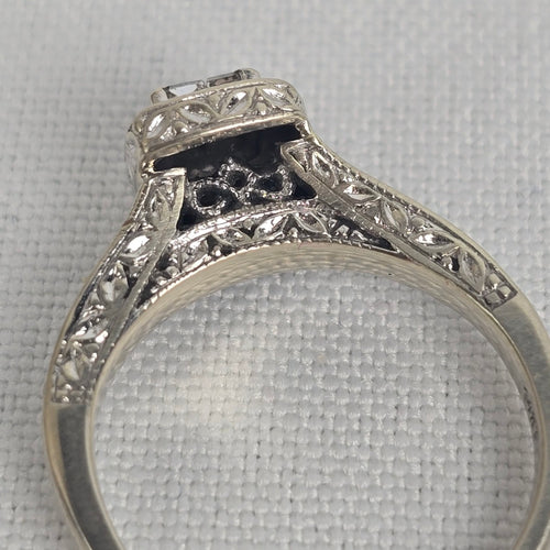 MHJ 14kt White Gold .40ct Diamond Princess Cut Wedding Ring Size 5