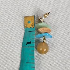 Natural Stone Brown & Blue Drop Earrings