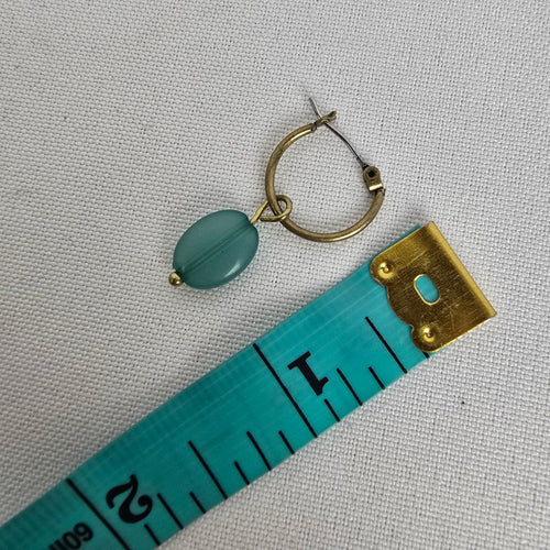 Vintage Avon Green Pendant Beaded Necklace & Earring Set