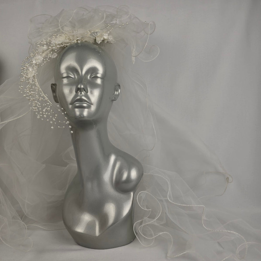 Vintage Beaded Floral Frame Wedding Veil