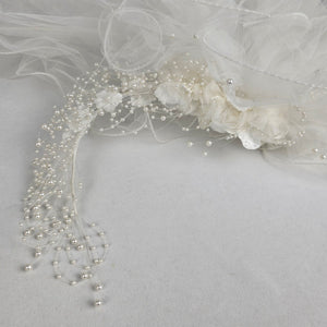 Vintage Beaded Floral Frame Wedding Veil