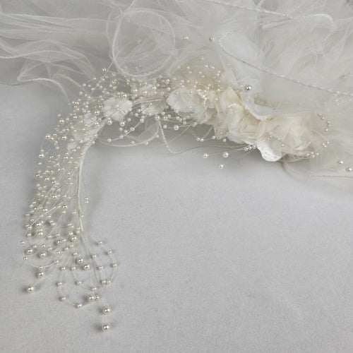 Vintage Beaded Floral Frame Wedding Veil