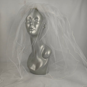 White Crystal Beaded Wedding Veil
