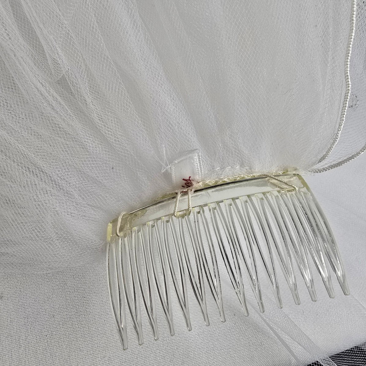 White Crystal Beaded Wedding Veil