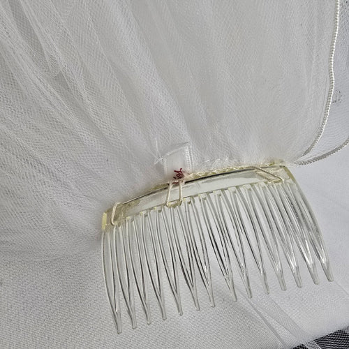 White Crystal Beaded Wedding Veil