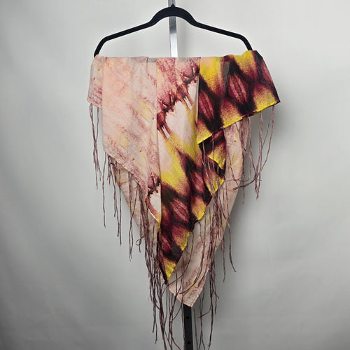 Garcia Jeans Red & Yellow Square Fringe Scarf