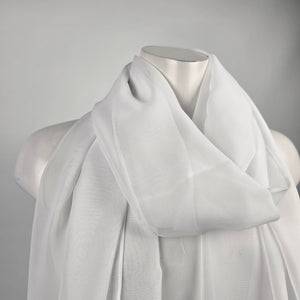 White Sheer Shawl Scarf