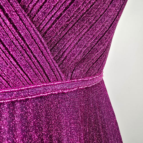 Angela & Alison Pink Sparkle Peated Skirt Gown Size 12