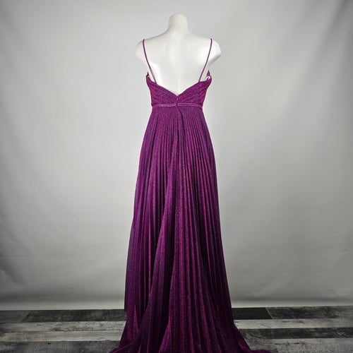Angela & Alison Pink Sparkle Peated Skirt Gown Size 12