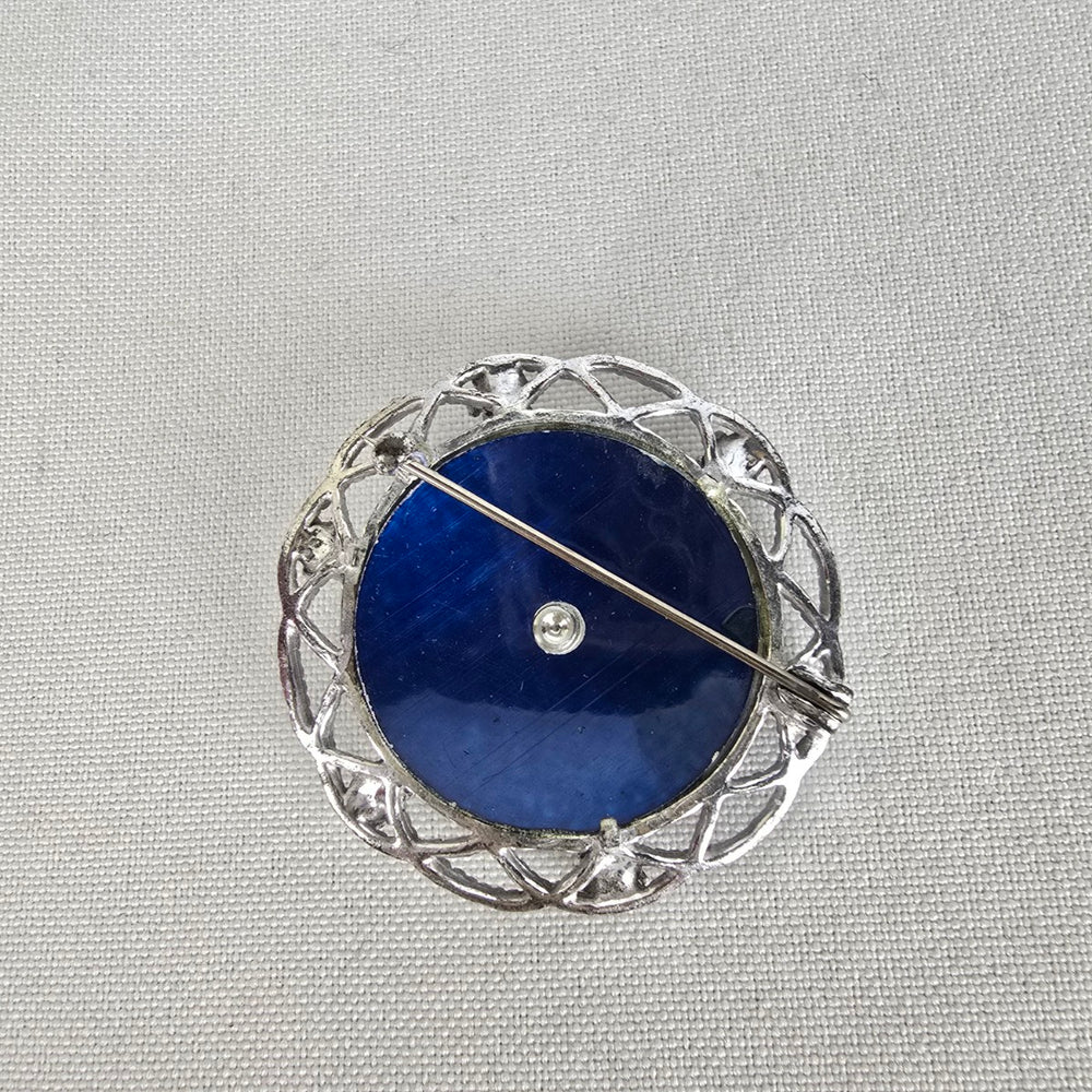 Vintage Blue & Silver Star Brooch