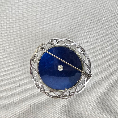 Vintage Blue & Silver Star Brooch