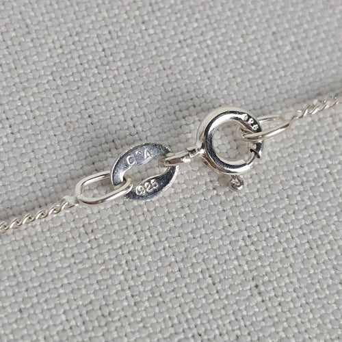 925 Sterling Silver Green Natural Stone Reversible Pendant Necklace