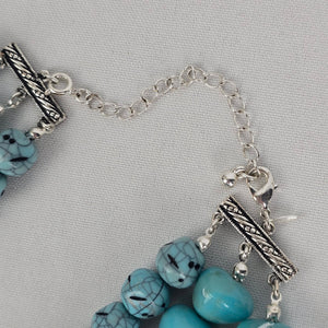 Avon Blue Beaded Faux Turquoise Layered Necklace