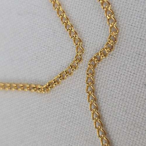 Vintage Gold Tone Black Beaded Y Necklace & Earring Set